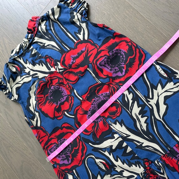 La DoubleJ Short and Sassy Red Blue Cotton Poplin Fit Flare Mini Dress SMALL - Picture 12 of 12